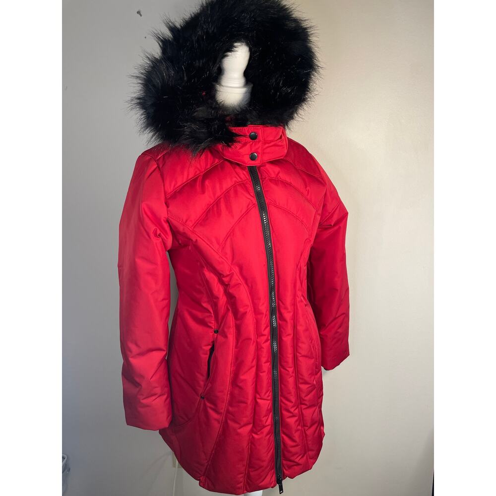 Monroe & Main Red Hooded Coat - Women's Size Small